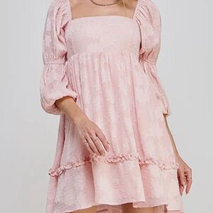 Pink Floral Lace Dress